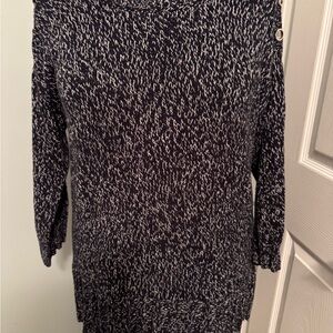 Lucky Brand Blue and White Cowl Neck Sweater Sz XL